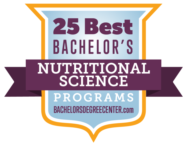 25 Best Bachelor's Nutritional Science Programs rankings badge by BachelorsDegreeCenter.com